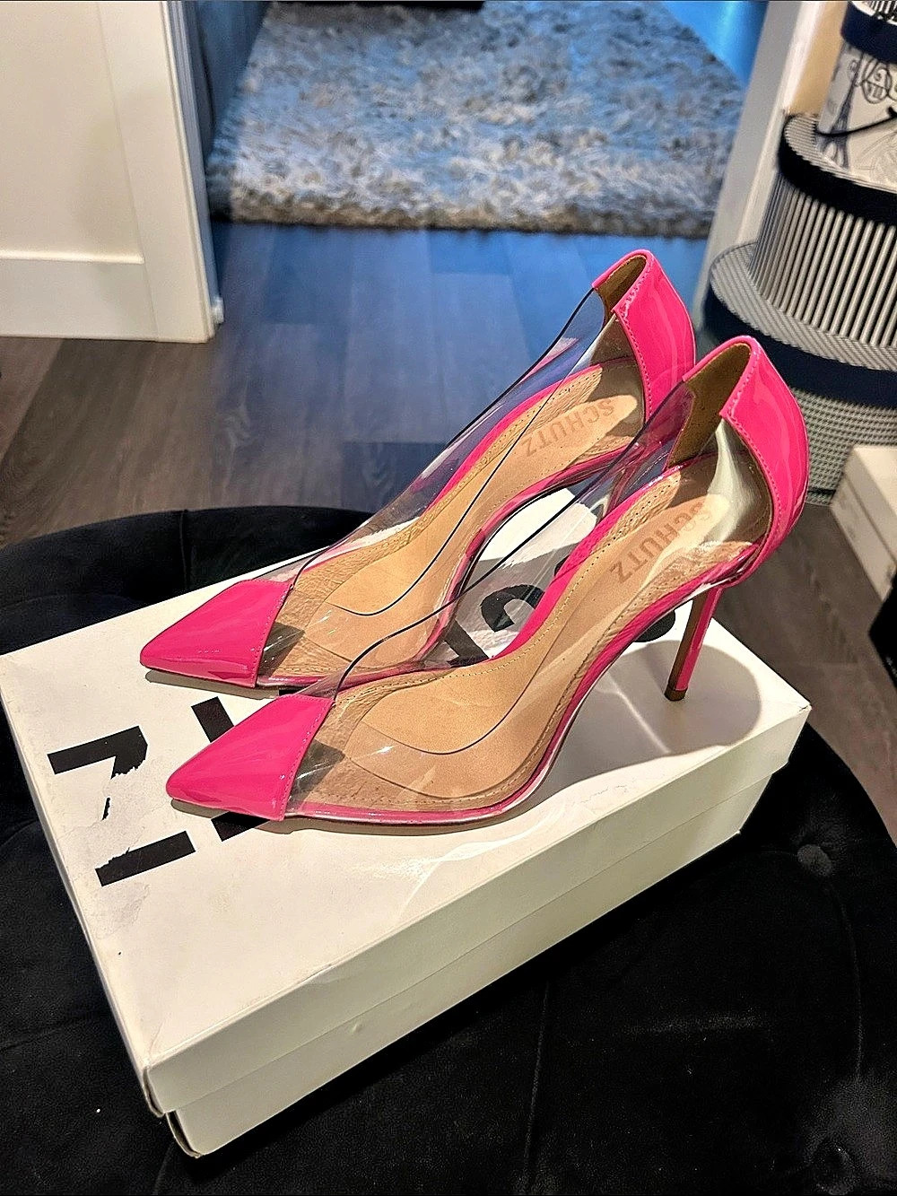 Schutz Tatiana Pointed Toe Pumps in Pink US 9B